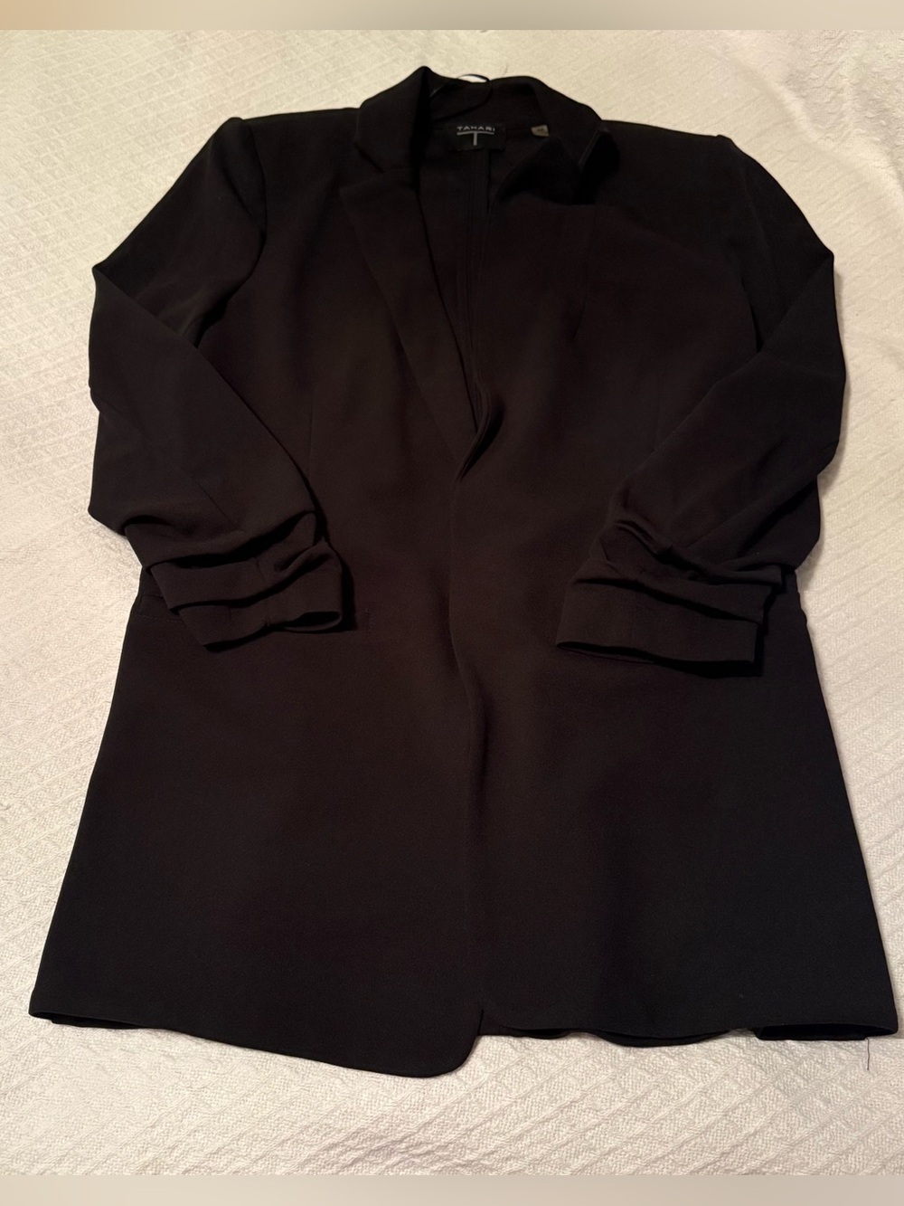 Tahari Black Longline Tailored Blazer